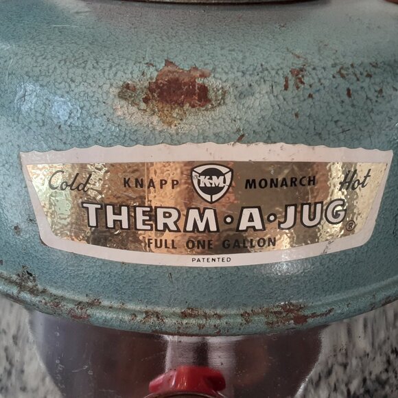 Vintage 1960's Knapp Monarch Therm A Jug Chrome Green 1 Gallon - Picture 6 of 9
